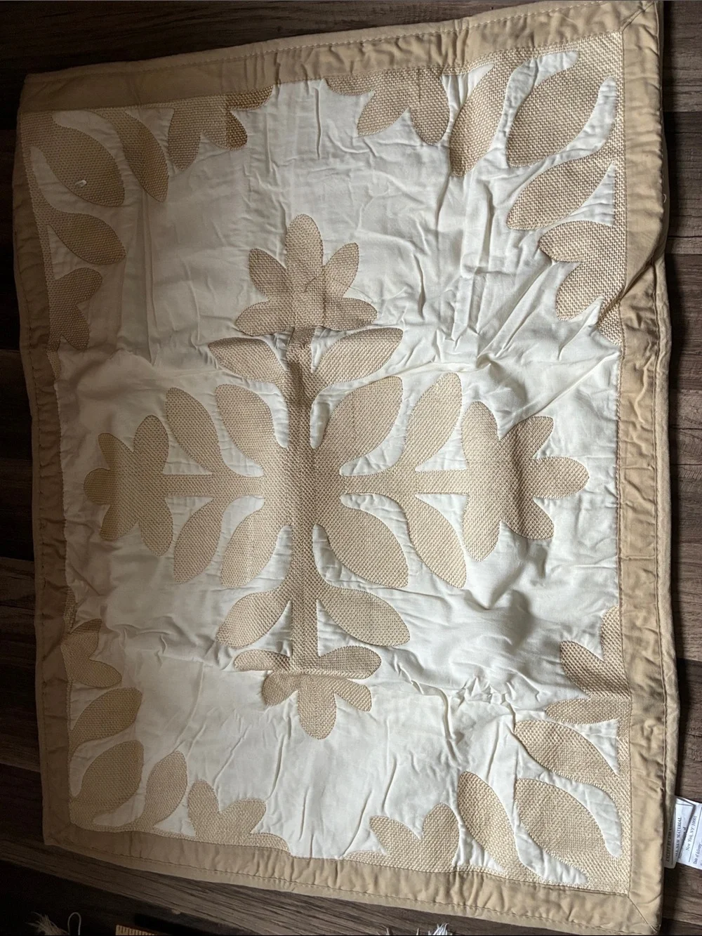 Pair Of Martha Stewart Courtyard Tile Standard Shams- Cream & Beige